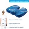 image:imageSAIREIDER Office Chair Cushion Car Seat Cushion Memory Foam Coccyx Cushion Pads for Tailbone Pain Sciatica Relief Pillow Correct Sitting Posture BlackChair Cushionnavy