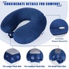 image:imageSAIREIDER Travel Pillow 100 Memory Foam Airplanes Neck Pillows Prevent The Heads from Falling Forward Travel Neck Pillows with Sleep Mask and Earplugs Navy BlueNavy Bluestorage Bag