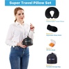 image:imageSAIREIDER Travel Pillow 100 Memory Foam Airplanes Neck Pillows Prevent The Heads from Falling Forward Travel Neck Pillows with Sleep Mask and Earplugs Navy BlueBlacktravel Kit