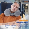 image:imageSAIREIDER Travel Pillow 100 Memory Foam Airplanes Neck Pillows Prevent The Heads from Falling Forward Travel Neck Pillows with Sleep Mask and Earplugs Navy BlueGreytravel Kit