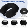image:imageSAIREIDER Travel Pillow 100 Memory Foam Airplanes Neck Pillows Prevent The Heads from Falling Forward Travel Neck Pillows with Sleep Mask and Earplugs Navy BlueBlack