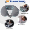 image:imageSAIREIDER Travel Pillow 100 Memory Foam Airplanes Neck Pillows Prevent The Heads from Falling Forward Travel Neck Pillows with Sleep Mask and Earplugs Navy BlueGreytravel Kit