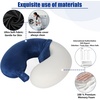 image:imageSAIREIDER Travel Pillow 100 Memory Foam Airplanes Neck Pillows Prevent The Heads from Falling Forward Travel Neck Pillows with Sleep Mask and Earplugs Navy BlueNavy Blue
