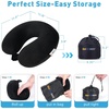 image:imageSAIREIDER Travel Pillow 100 Memory Foam Airplanes Neck Pillows Prevent The Heads from Falling Forward Travel Neck Pillows with Sleep Mask and Earplugs Navy BlueBlacktravel Kit