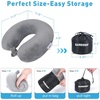 image:imageSAIREIDER Travel Pillow 100 Memory Foam Airplanes Neck Pillows Prevent The Heads from Falling Forward Travel Neck Pillows with Sleep Mask and Earplugs Navy BlueGreystorage Bag