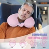 image:imageSAIREIDER Travel Pillow 100 Memory Foam Airplanes Neck Pillows Prevent The Heads from Falling Forward Travel Neck Pillows with Sleep Mask and Earplugs Navy BluePink