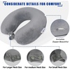 image:imageSAIREIDER Travel Pillow 100 Memory Foam Airplanes Neck Pillows Prevent The Heads from Falling Forward Travel Neck Pillows with Sleep Mask and Earplugs Navy BlueGreystorage Bag