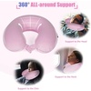 image:imageSAIREIDER Travel Pillow 100 Memory Foam Airplanes Neck Pillows Prevent The Heads from Falling Forward Travel Neck Pillows with Sleep Mask and Earplugs Navy BluePink