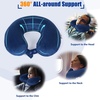 image:imageSAIREIDER Travel Pillow 100 Memory Foam Airplanes Neck Pillows Prevent The Heads from Falling Forward Travel Neck Pillows with Sleep Mask and Earplugs Navy BlueNavy Blue