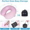 image:imageSAIREIDER Travel Pillow 100 Memory Foam Airplanes Neck Pillows Prevent The Heads from Falling Forward Travel Neck Pillows with Sleep Mask and Earplugs Navy BluePinktravel Kit