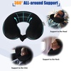 image:imageSAIREIDER Travel Pillow 100 Memory Foam Airplanes Neck Pillows Prevent The Heads from Falling Forward Travel Neck Pillows with Sleep Mask and Earplugs Navy BlueBlackstorage Bag