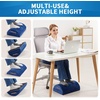 image:imageSAIREIDER Vibration Massage Desk Foot RestAdjustable Memory Foam Footrest for Work Gaming and Home Foot Stool Pillow for All Day Support Navy