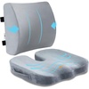 image:imageSAIREIDER Lumbar Support Pillow and Office Chair Cushion Memory Foam Car Seat Cushions Back Support Pillows Reduce Pressure On Tailbone and Sciatic Nerve Relieve Pain of Back and LumbarGreySeat Cushionlumbar Pillowgrey