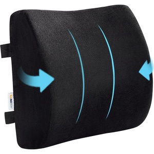 image:imageSAIREIDER Lumbar Support Pillow and Office Chair Cushion Memory Foam Car Seat Cushions Back Support Pillows Reduce Pressure On Tailbone and Sciatic Nerve Relieve Pain of Back and LumbarGreyLumbar Pillowblack