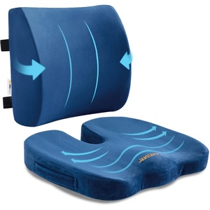 image:imageSAIREIDER Lumbar Support Pillow and Office Chair Cushion Memory Foam Car Seat Cushions Back Support Pillows Reduce Pressure On Tailbone and Sciatic Nerve Relieve Pain of Back and LumbarGreySeat Cushionlumbar Pillownavy