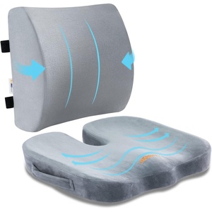 image:imageSAIREIDER Lumbar Support Pillow and Office Chair Cushion Memory Foam Car Seat Cushions Back Support Pillows Reduce Pressure On Tailbone and Sciatic Nerve Relieve Pain of Back and LumbarGreySeat Cushionlumbar Pillowgrey