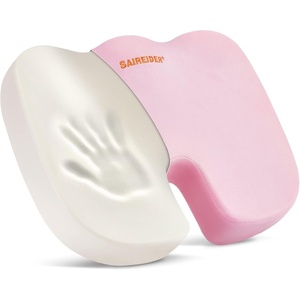 image:imageSAIREIDER Office Chair Cushion Car Seat Cushion Memory Foam Coccyx Cushion Pads for Tailbone Pain Sciatica Relief Pillow Correct Sitting Posture BlackChair Cushionpink