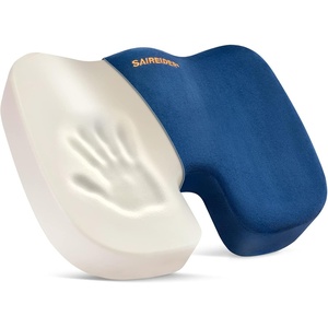 image:imageSAIREIDER Office Chair Cushion Car Seat Cushion Memory Foam Coccyx Cushion Pads for Tailbone Pain Sciatica Relief Pillow Correct Sitting Posture BlackChair Cushionnavy