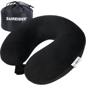 image:imageSAIREIDER Travel Pillow 100 Memory Foam Airplanes Neck Pillows Prevent The Heads from Falling Forward Travel Neck Pillows with Sleep Mask and Earplugs Navy BlueBlackstorage Bag